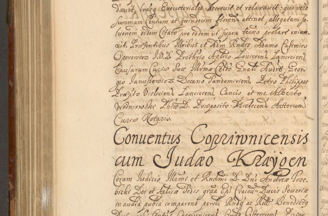Zdjęcie nr 1059 dla obiektu archiwalnego: Acta actorum, decretorum, sententiarum, erectionum, fundationum, confirmationum, instiutionum, resignationum, constitutionum, provisionum, submissionum, quietationum, substitutionum, ordinationum, ingrossationum, prostestationum R. D. Andreae Trzebicki, episcopi Cracoviensis, ducis Severiae in a. D. 1658 et  1659 acticatorum. Volumen I 