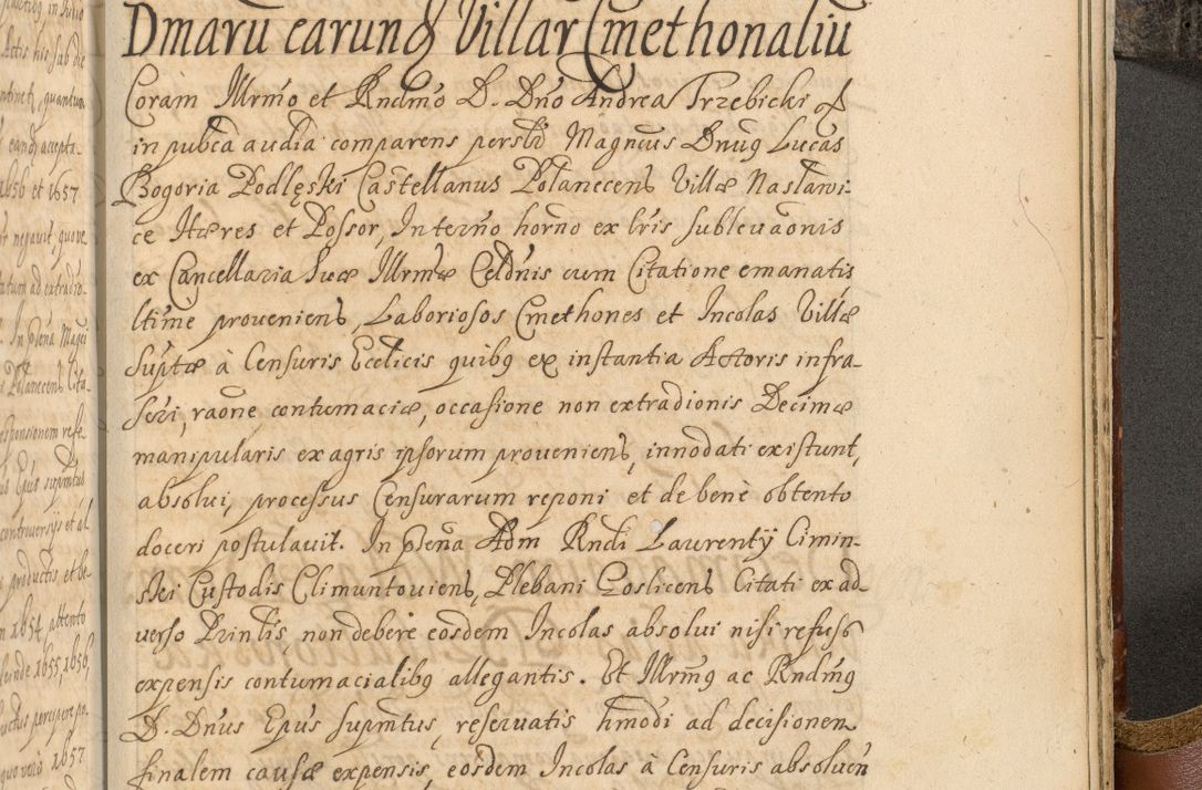 Zdjęcie nr 1050 dla obiektu archiwalnego: Acta actorum, decretorum, sententiarum, erectionum, fundationum, confirmationum, instiutionum, resignationum, constitutionum, provisionum, submissionum, quietationum, substitutionum, ordinationum, ingrossationum, prostestationum R. D. Andreae Trzebicki, episcopi Cracoviensis, ducis Severiae in a. D. 1658 et  1659 acticatorum. Volumen I 
