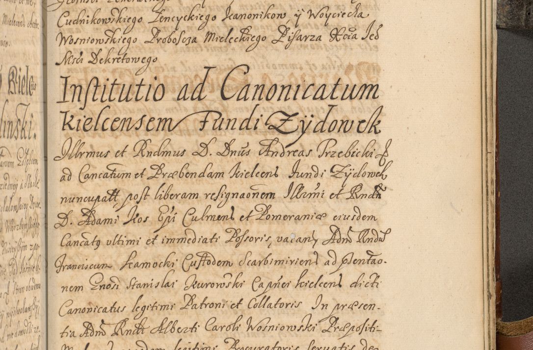 Zdjęcie nr 1046 dla obiektu archiwalnego: Acta actorum, decretorum, sententiarum, erectionum, fundationum, confirmationum, instiutionum, resignationum, constitutionum, provisionum, submissionum, quietationum, substitutionum, ordinationum, ingrossationum, prostestationum R. D. Andreae Trzebicki, episcopi Cracoviensis, ducis Severiae in a. D. 1658 et  1659 acticatorum. Volumen I 