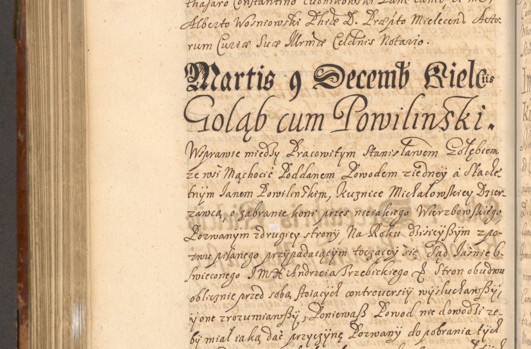Zdjęcie nr 1045 dla obiektu archiwalnego: Acta actorum, decretorum, sententiarum, erectionum, fundationum, confirmationum, instiutionum, resignationum, constitutionum, provisionum, submissionum, quietationum, substitutionum, ordinationum, ingrossationum, prostestationum R. D. Andreae Trzebicki, episcopi Cracoviensis, ducis Severiae in a. D. 1658 et  1659 acticatorum. Volumen I 
