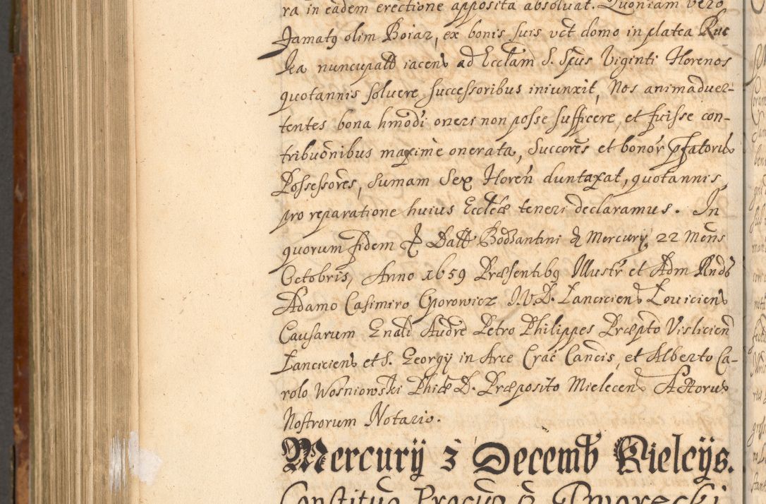Zdjęcie nr 1023 dla obiektu archiwalnego: Acta actorum, decretorum, sententiarum, erectionum, fundationum, confirmationum, instiutionum, resignationum, constitutionum, provisionum, submissionum, quietationum, substitutionum, ordinationum, ingrossationum, prostestationum R. D. Andreae Trzebicki, episcopi Cracoviensis, ducis Severiae in a. D. 1658 et  1659 acticatorum. Volumen I 