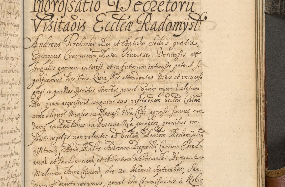 Zdjęcie nr 1018 dla obiektu archiwalnego: Acta actorum, decretorum, sententiarum, erectionum, fundationum, confirmationum, instiutionum, resignationum, constitutionum, provisionum, submissionum, quietationum, substitutionum, ordinationum, ingrossationum, prostestationum R. D. Andreae Trzebicki, episcopi Cracoviensis, ducis Severiae in a. D. 1658 et  1659 acticatorum. Volumen I 