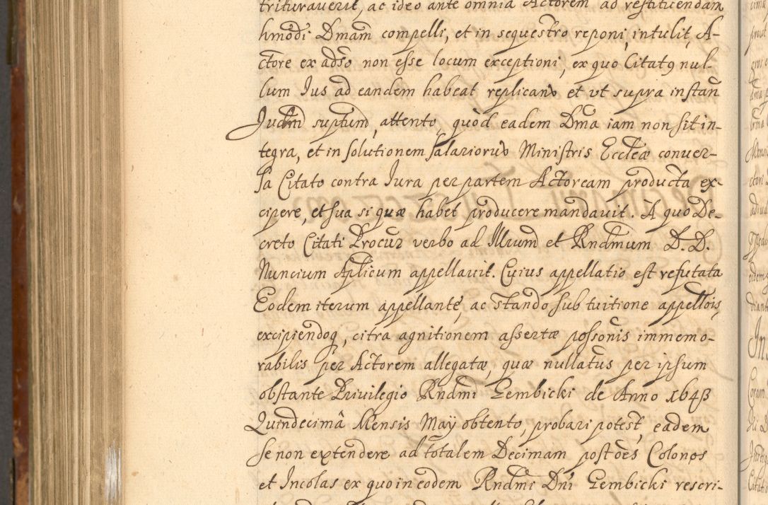 Zdjęcie nr 1011 dla obiektu archiwalnego: Acta actorum, decretorum, sententiarum, erectionum, fundationum, confirmationum, instiutionum, resignationum, constitutionum, provisionum, submissionum, quietationum, substitutionum, ordinationum, ingrossationum, prostestationum R. D. Andreae Trzebicki, episcopi Cracoviensis, ducis Severiae in a. D. 1658 et  1659 acticatorum. Volumen I 