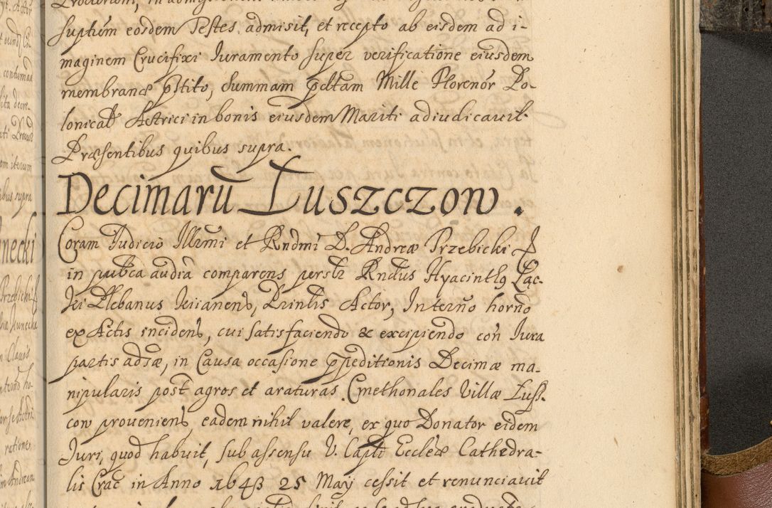 Zdjęcie nr 1010 dla obiektu archiwalnego: Acta actorum, decretorum, sententiarum, erectionum, fundationum, confirmationum, instiutionum, resignationum, constitutionum, provisionum, submissionum, quietationum, substitutionum, ordinationum, ingrossationum, prostestationum R. D. Andreae Trzebicki, episcopi Cracoviensis, ducis Severiae in a. D. 1658 et  1659 acticatorum. Volumen I 