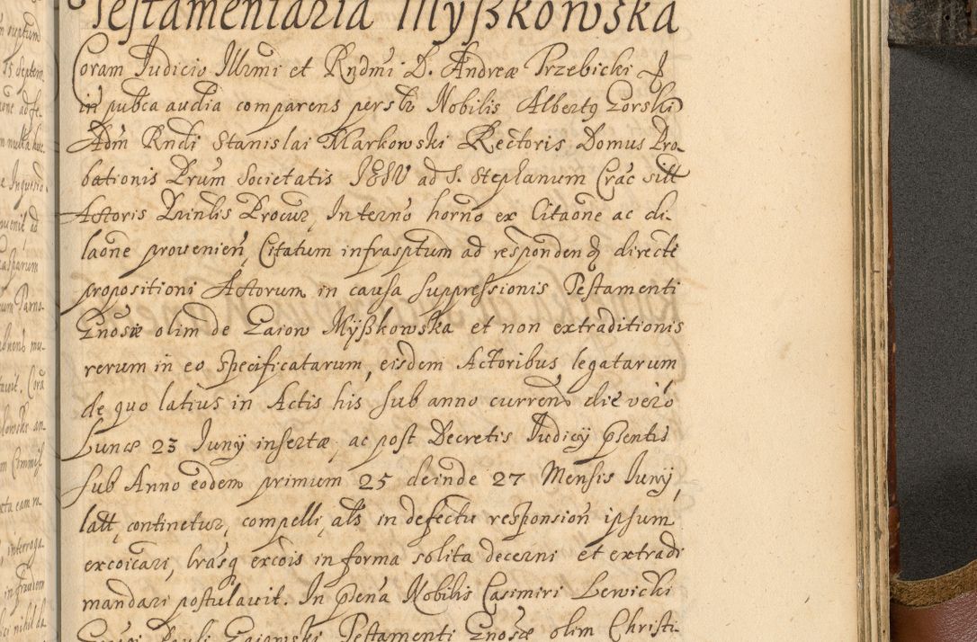 Zdjęcie nr 1008 dla obiektu archiwalnego: Acta actorum, decretorum, sententiarum, erectionum, fundationum, confirmationum, instiutionum, resignationum, constitutionum, provisionum, submissionum, quietationum, substitutionum, ordinationum, ingrossationum, prostestationum R. D. Andreae Trzebicki, episcopi Cracoviensis, ducis Severiae in a. D. 1658 et  1659 acticatorum. Volumen I 