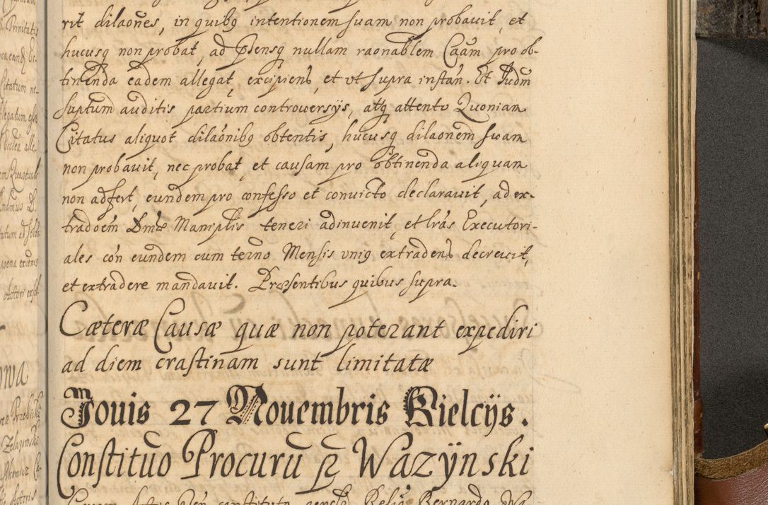 Zdjęcie nr 990 dla obiektu archiwalnego: Acta actorum, decretorum, sententiarum, erectionum, fundationum, confirmationum, instiutionum, resignationum, constitutionum, provisionum, submissionum, quietationum, substitutionum, ordinationum, ingrossationum, prostestationum R. D. Andreae Trzebicki, episcopi Cracoviensis, ducis Severiae in a. D. 1658 et  1659 acticatorum. Volumen I 