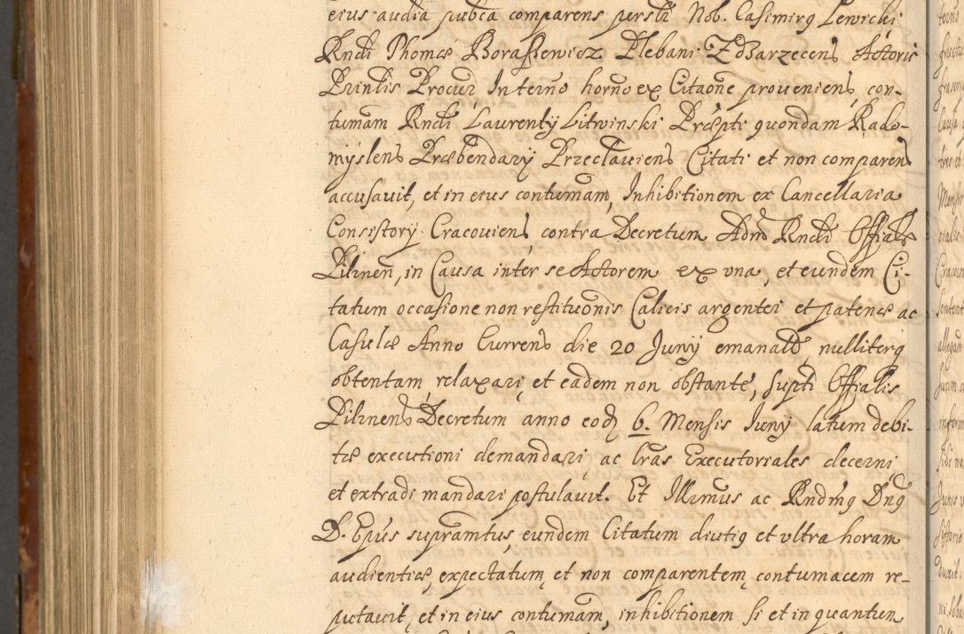 Zdjęcie nr 985 dla obiektu archiwalnego: Acta actorum, decretorum, sententiarum, erectionum, fundationum, confirmationum, instiutionum, resignationum, constitutionum, provisionum, submissionum, quietationum, substitutionum, ordinationum, ingrossationum, prostestationum R. D. Andreae Trzebicki, episcopi Cracoviensis, ducis Severiae in a. D. 1658 et  1659 acticatorum. Volumen I 