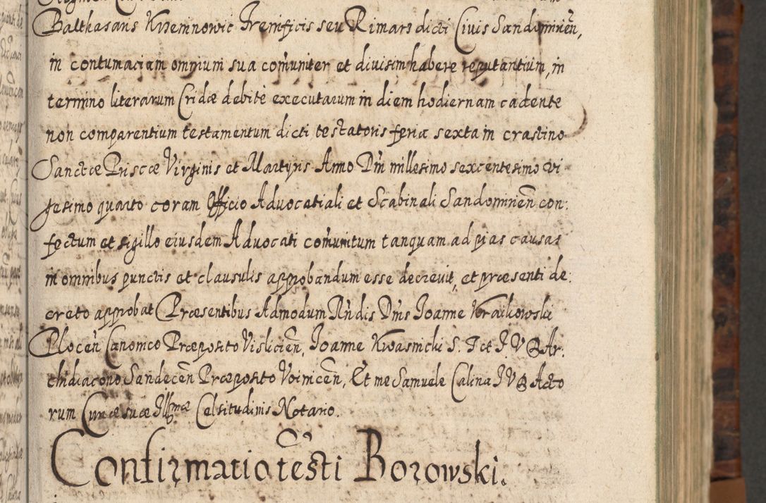 Zdjęcie nr 60 dla obiektu archiwalnego: Acta actorum, causarum spiritualium, civilium, criminalium, obligationum, quietationum, inscpritionum, cessionum, decimarum, testamentorum R. D. Martini Szyszkowski, episcopi Cracoviensis, ducis Severiensis in annis 1624 - 1626. Tomus tertius.
