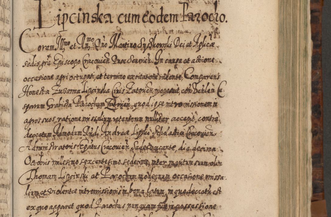 Zdjęcie nr 282 dla obiektu archiwalnego: Acta actorum, causarum spiritualium, civilium, criminalium, obligationum, quietationum, inscpritionum, cessionum, decimarum, testamentorum R. D. Martini Szyszkowski, episcopi Cracoviensis, ducis Severiensis in annis 1624 - 1626. Tomus tertius.