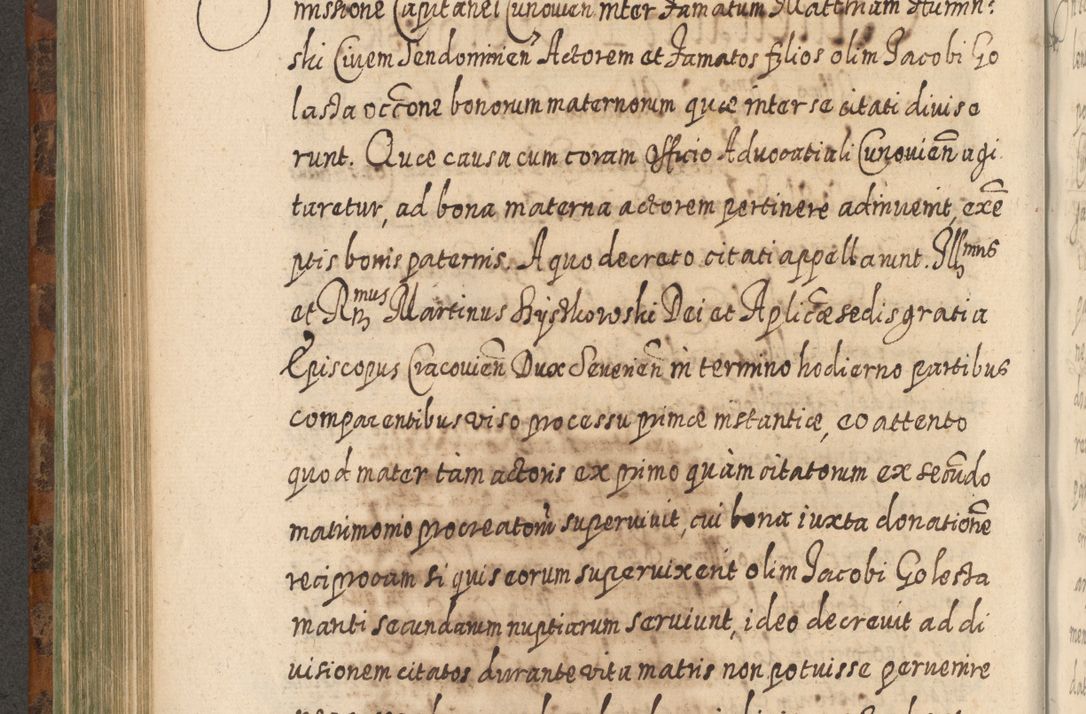 Zdjęcie nr 585 dla obiektu archiwalnego: Acta actorum, causarum spiritualium, civilium, criminalium, obligationum, quietationum, inscpritionum, cessionum, decimarum, testamentorum R. D. Martini Szyszkowski, episcopi Cracoviensis, ducis Severiensis in annis 1624 - 1626. Tomus tertius.