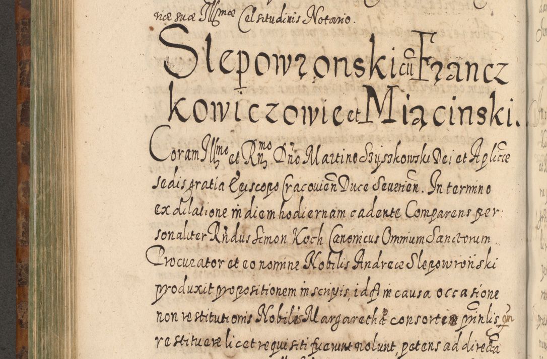 Zdjęcie nr 573 dla obiektu archiwalnego: Acta actorum, causarum spiritualium, civilium, criminalium, obligationum, quietationum, inscpritionum, cessionum, decimarum, testamentorum R. D. Martini Szyszkowski, episcopi Cracoviensis, ducis Severiensis in annis 1624 - 1626. Tomus tertius.