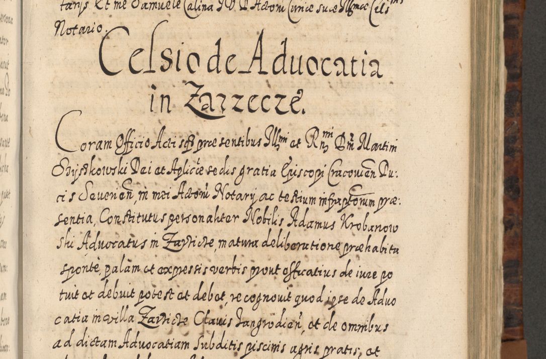 Zdjęcie nr 554 dla obiektu archiwalnego: Acta actorum, causarum spiritualium, civilium, criminalium, obligationum, quietationum, inscpritionum, cessionum, decimarum, testamentorum R. D. Martini Szyszkowski, episcopi Cracoviensis, ducis Severiensis in annis 1624 - 1626. Tomus tertius.