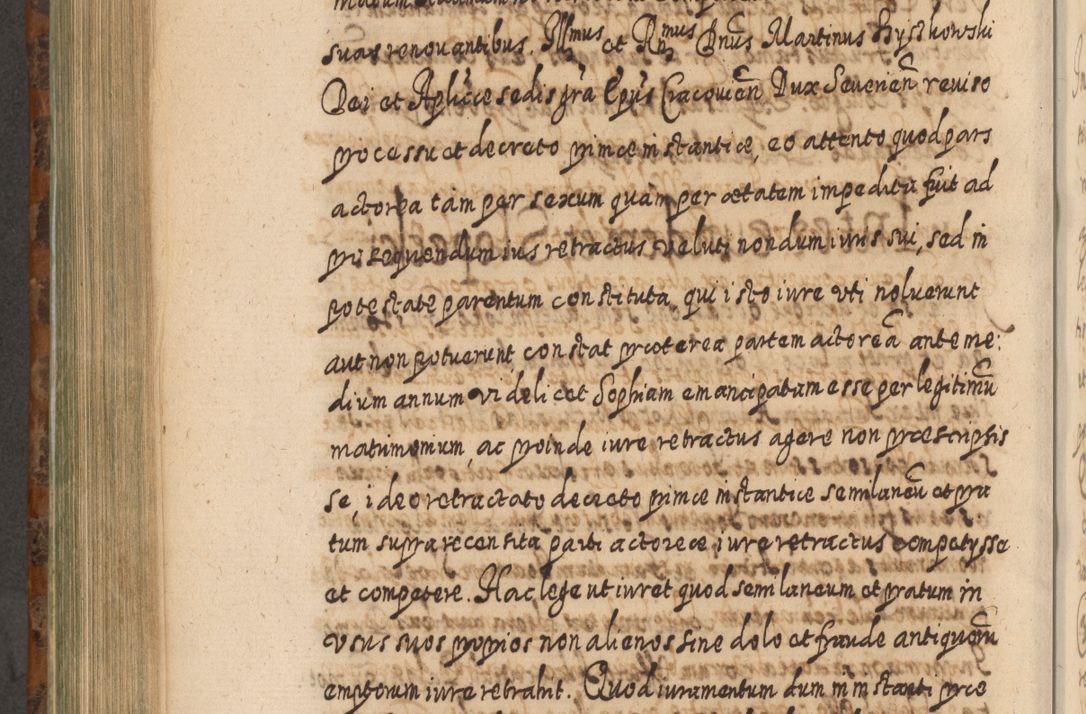 Zdjęcie nr 789 dla obiektu archiwalnego: Acta actorum, causarum spiritualium, civilium, criminalium, obligationum, quietationum, inscpritionum, cessionum, decimarum, testamentorum R. D. Martini Szyszkowski, episcopi Cracoviensis, ducis Severiensis in annis 1624 - 1626. Tomus tertius.