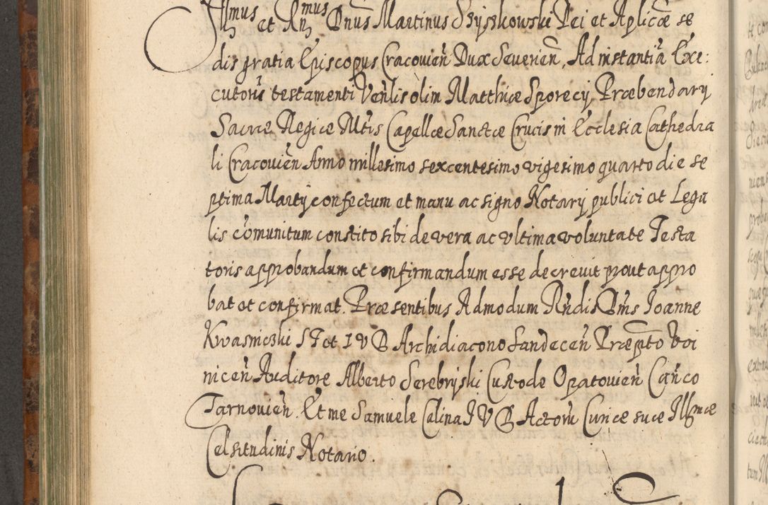 Zdjęcie nr 617 dla obiektu archiwalnego: Acta actorum, causarum spiritualium, civilium, criminalium, obligationum, quietationum, inscpritionum, cessionum, decimarum, testamentorum R. D. Martini Szyszkowski, episcopi Cracoviensis, ducis Severiensis in annis 1624 - 1626. Tomus tertius.