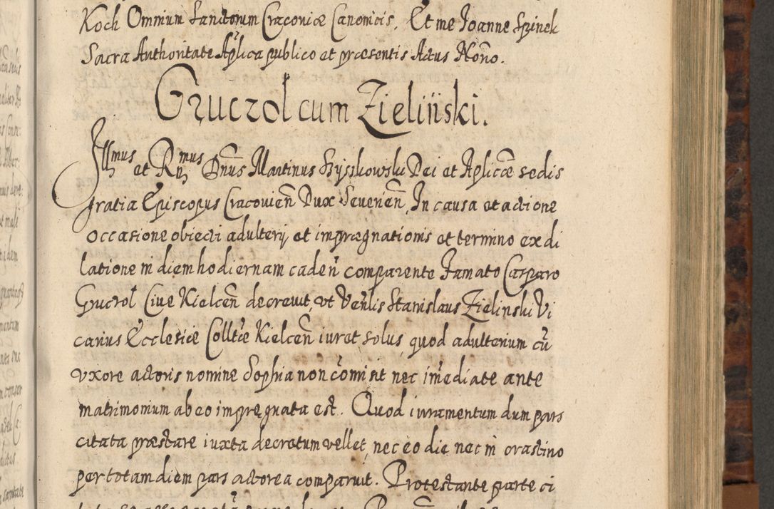 Zdjęcie nr 614 dla obiektu archiwalnego: Acta actorum, causarum spiritualium, civilium, criminalium, obligationum, quietationum, inscpritionum, cessionum, decimarum, testamentorum R. D. Martini Szyszkowski, episcopi Cracoviensis, ducis Severiensis in annis 1624 - 1626. Tomus tertius.