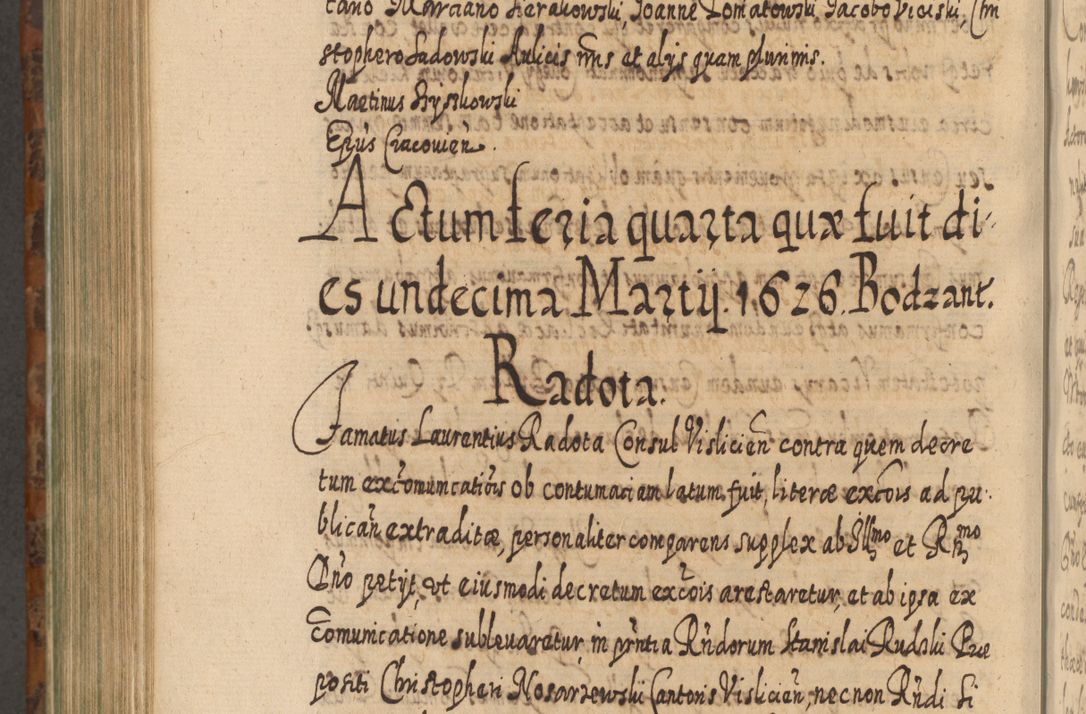 Zdjęcie nr 1007 dla obiektu archiwalnego: Acta actorum, causarum spiritualium, civilium, criminalium, obligationum, quietationum, inscpritionum, cessionum, decimarum, testamentorum R. D. Martini Szyszkowski, episcopi Cracoviensis, ducis Severiensis in annis 1624 - 1626. Tomus tertius.