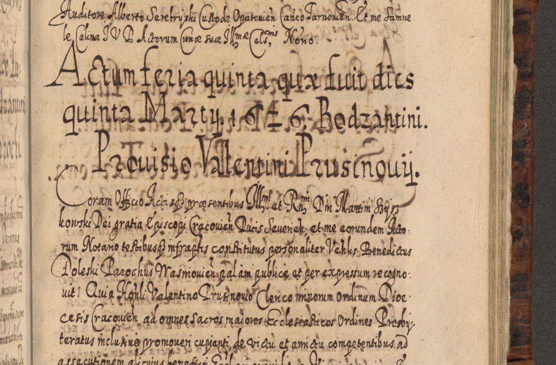 Zdjęcie nr 990 dla obiektu archiwalnego: Acta actorum, causarum spiritualium, civilium, criminalium, obligationum, quietationum, inscpritionum, cessionum, decimarum, testamentorum R. D. Martini Szyszkowski, episcopi Cracoviensis, ducis Severiensis in annis 1624 - 1626. Tomus tertius.