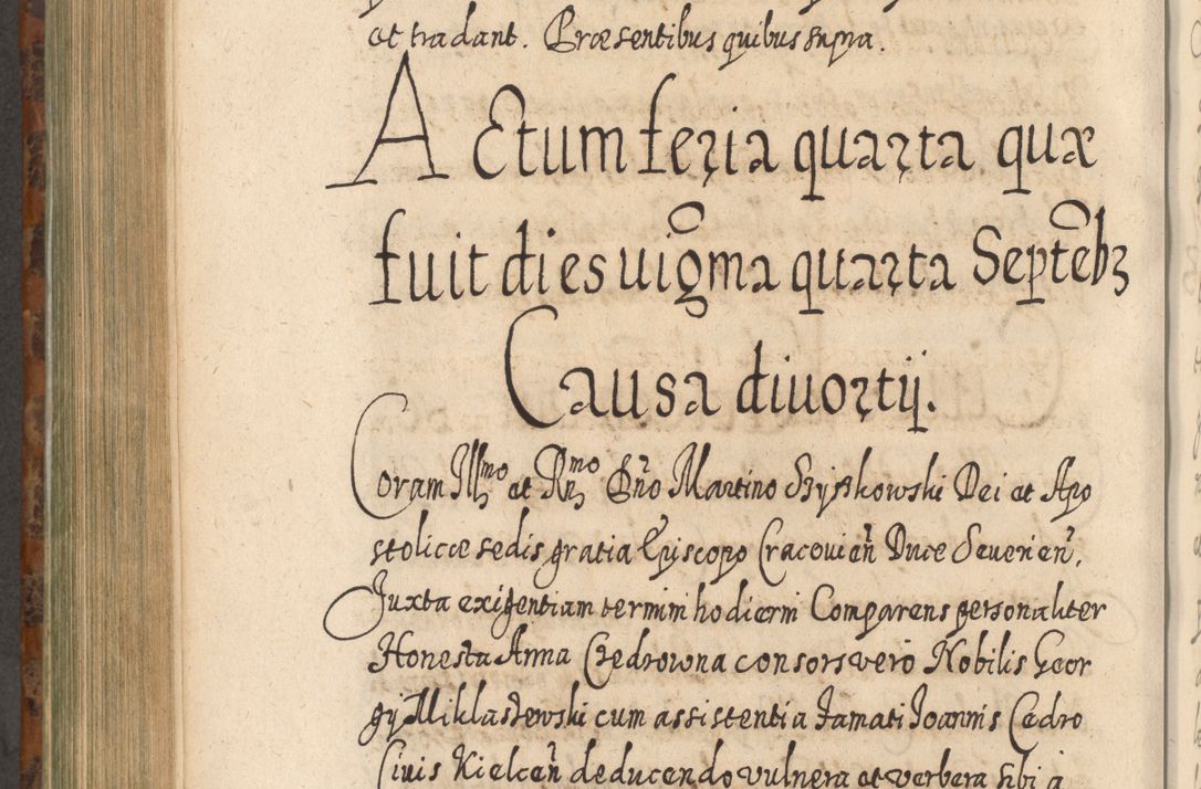 Zdjęcie nr 819 dla obiektu archiwalnego: Acta actorum, causarum spiritualium, civilium, criminalium, obligationum, quietationum, inscpritionum, cessionum, decimarum, testamentorum R. D. Martini Szyszkowski, episcopi Cracoviensis, ducis Severiensis in annis 1624 - 1626. Tomus tertius.