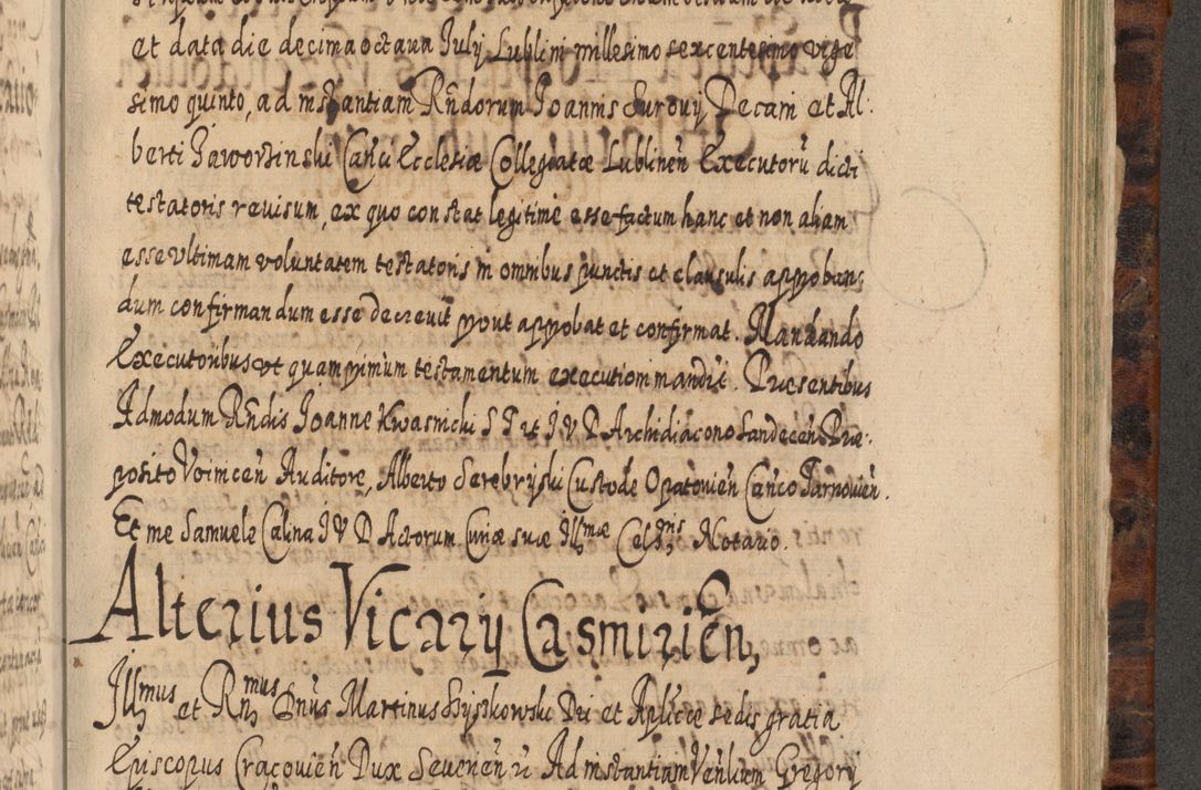 Zdjęcie nr 1010 dla obiektu archiwalnego: Acta actorum, causarum spiritualium, civilium, criminalium, obligationum, quietationum, inscpritionum, cessionum, decimarum, testamentorum R. D. Martini Szyszkowski, episcopi Cracoviensis, ducis Severiensis in annis 1624 - 1626. Tomus tertius.