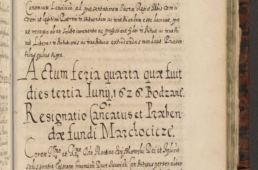 Zdjęcie nr 1190 dla obiektu archiwalnego: Acta actorum, causarum spiritualium, civilium, criminalium, obligationum, quietationum, inscpritionum, cessionum, decimarum, testamentorum R. D. Martini Szyszkowski, episcopi Cracoviensis, ducis Severiensis in annis 1624 - 1626. Tomus tertius.
