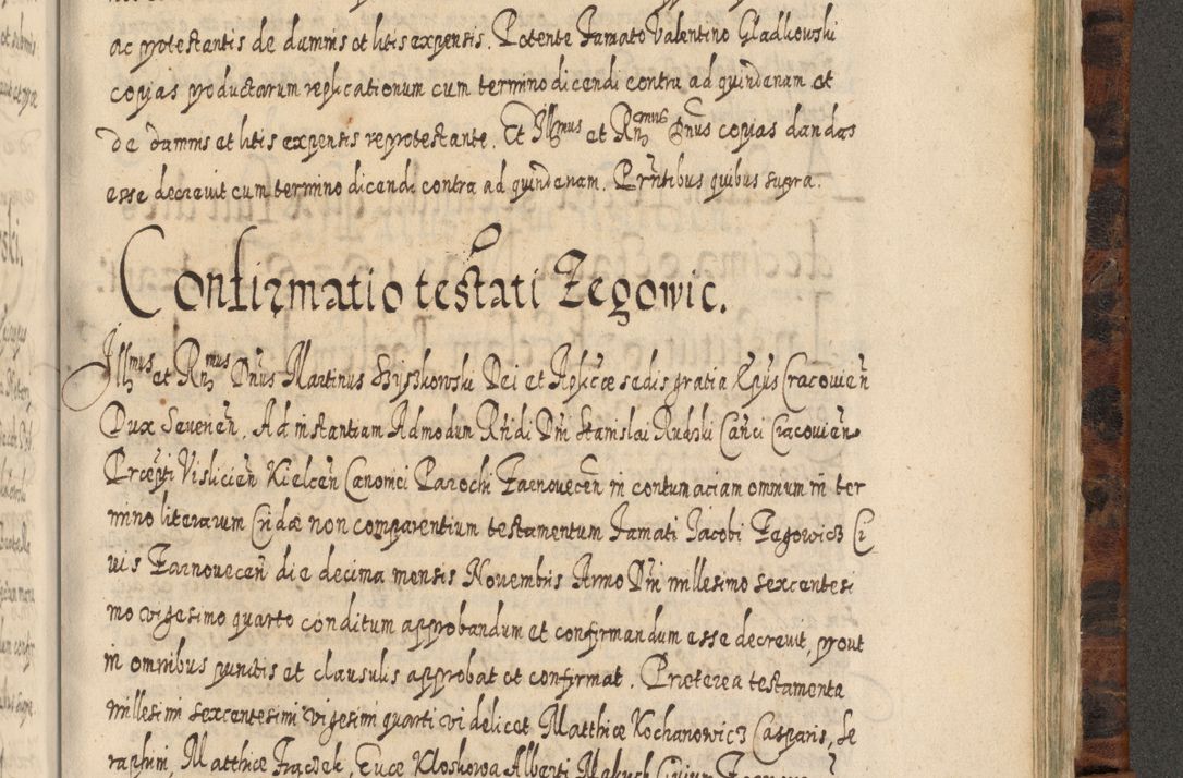 Zdjęcie nr 1166 dla obiektu archiwalnego: Acta actorum, causarum spiritualium, civilium, criminalium, obligationum, quietationum, inscpritionum, cessionum, decimarum, testamentorum R. D. Martini Szyszkowski, episcopi Cracoviensis, ducis Severiensis in annis 1624 - 1626. Tomus tertius.