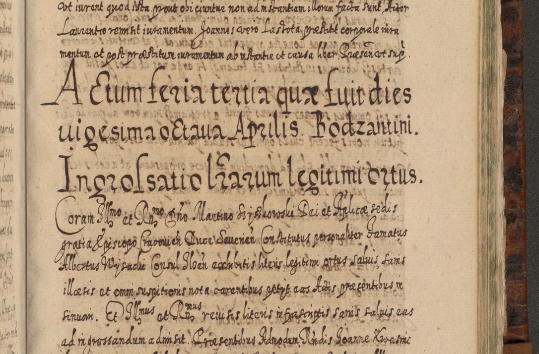 Zdjęcie nr 1120 dla obiektu archiwalnego: Acta actorum, causarum spiritualium, civilium, criminalium, obligationum, quietationum, inscpritionum, cessionum, decimarum, testamentorum R. D. Martini Szyszkowski, episcopi Cracoviensis, ducis Severiensis in annis 1624 - 1626. Tomus tertius.