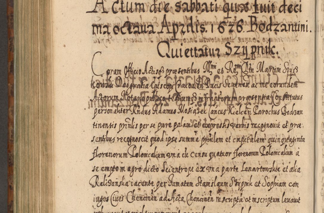 Zdjęcie nr 1093 dla obiektu archiwalnego: Acta actorum, causarum spiritualium, civilium, criminalium, obligationum, quietationum, inscpritionum, cessionum, decimarum, testamentorum R. D. Martini Szyszkowski, episcopi Cracoviensis, ducis Severiensis in annis 1624 - 1626. Tomus tertius.