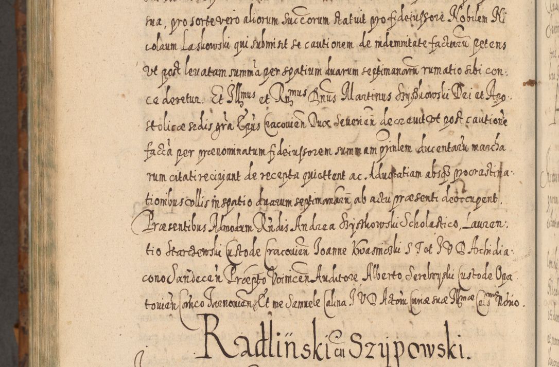 Zdjęcie nr 1405 dla obiektu archiwalnego: Acta actorum, causarum spiritualium, civilium, criminalium, obligationum, quietationum, inscpritionum, cessionum, decimarum, testamentorum R. D. Martini Szyszkowski, episcopi Cracoviensis, ducis Severiensis in annis 1624 - 1626. Tomus tertius.