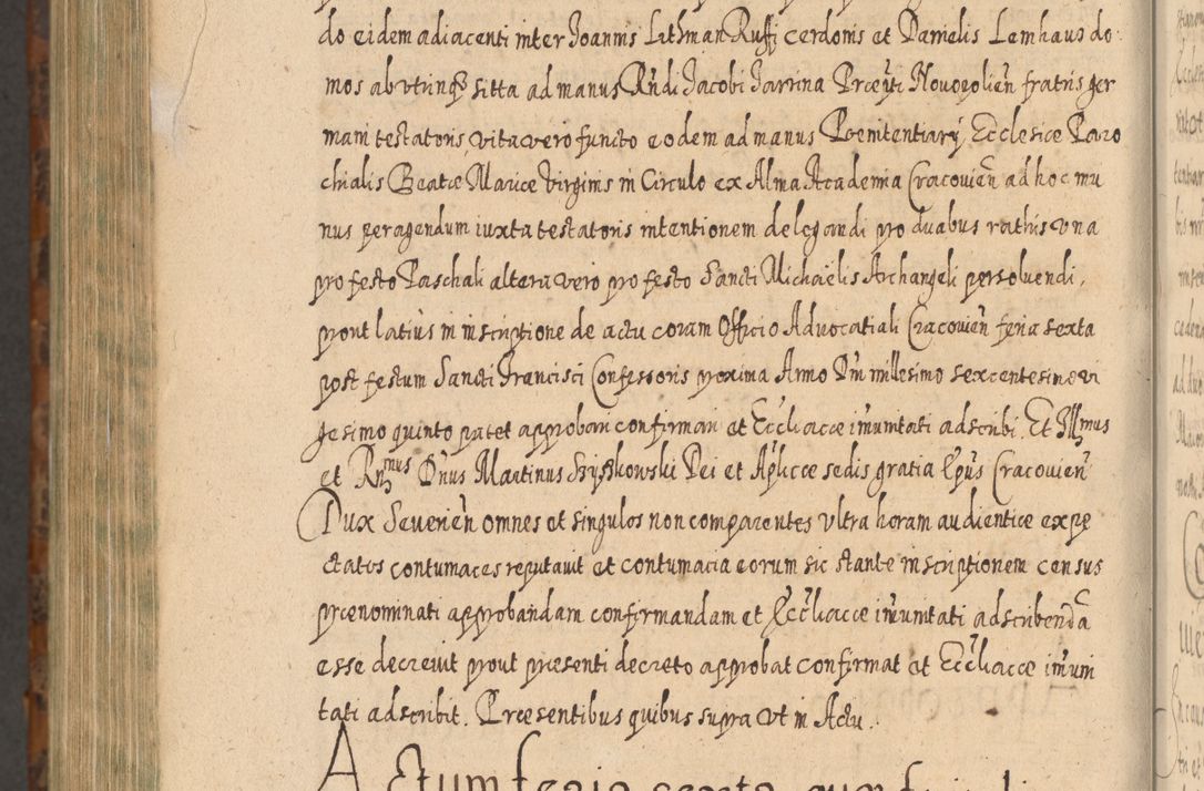 Zdjęcie nr 1385 dla obiektu archiwalnego: Acta actorum, causarum spiritualium, civilium, criminalium, obligationum, quietationum, inscpritionum, cessionum, decimarum, testamentorum R. D. Martini Szyszkowski, episcopi Cracoviensis, ducis Severiensis in annis 1624 - 1626. Tomus tertius.