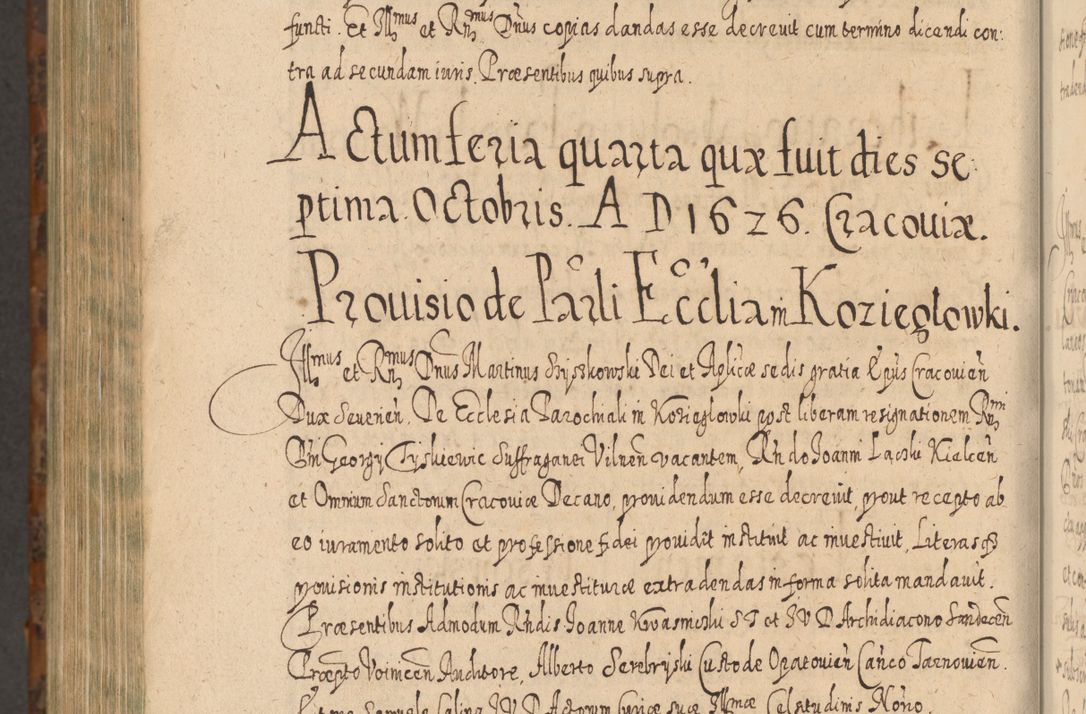 Zdjęcie nr 1381 dla obiektu archiwalnego: Acta actorum, causarum spiritualium, civilium, criminalium, obligationum, quietationum, inscpritionum, cessionum, decimarum, testamentorum R. D. Martini Szyszkowski, episcopi Cracoviensis, ducis Severiensis in annis 1624 - 1626. Tomus tertius.