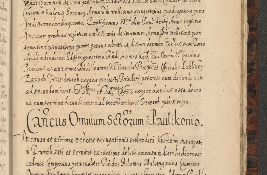 Zdjęcie nr 1376 dla obiektu archiwalnego: Acta actorum, causarum spiritualium, civilium, criminalium, obligationum, quietationum, inscpritionum, cessionum, decimarum, testamentorum R. D. Martini Szyszkowski, episcopi Cracoviensis, ducis Severiensis in annis 1624 - 1626. Tomus tertius.
