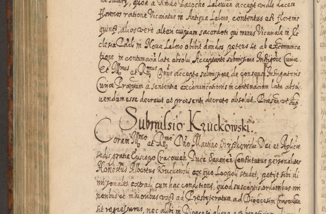 Zdjęcie nr 1283 dla obiektu archiwalnego: Acta actorum, causarum spiritualium, civilium, criminalium, obligationum, quietationum, inscpritionum, cessionum, decimarum, testamentorum R. D. Martini Szyszkowski, episcopi Cracoviensis, ducis Severiensis in annis 1624 - 1626. Tomus tertius.