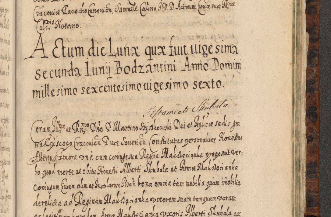 Zdjęcie nr 1266 dla obiektu archiwalnego: Acta actorum, causarum spiritualium, civilium, criminalium, obligationum, quietationum, inscpritionum, cessionum, decimarum, testamentorum R. D. Martini Szyszkowski, episcopi Cracoviensis, ducis Severiensis in annis 1624 - 1626. Tomus tertius.
