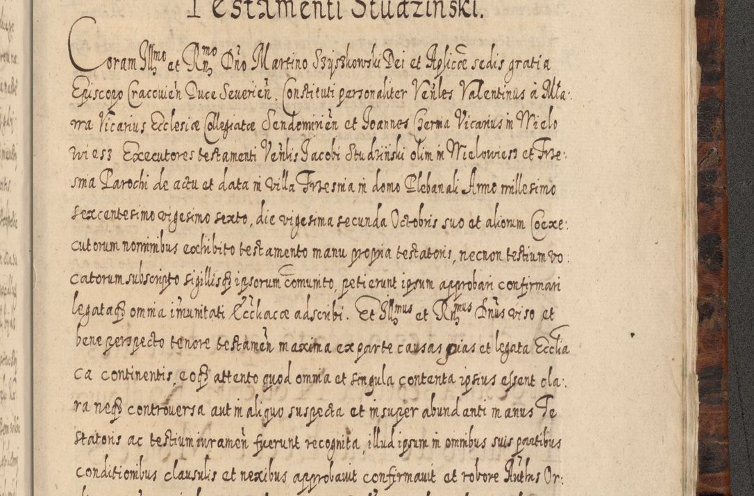 Zdjęcie nr 1450 dla obiektu archiwalnego: Acta actorum, causarum spiritualium, civilium, criminalium, obligationum, quietationum, inscpritionum, cessionum, decimarum, testamentorum R. D. Martini Szyszkowski, episcopi Cracoviensis, ducis Severiensis in annis 1624 - 1626. Tomus tertius.
