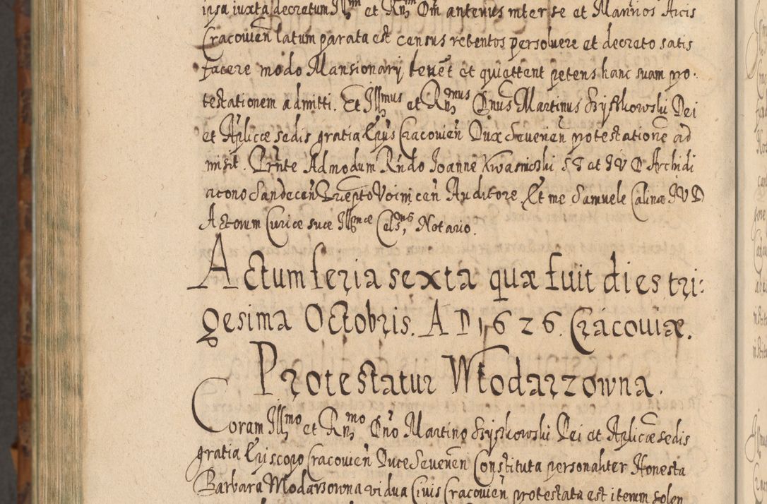 Zdjęcie nr 1431 dla obiektu archiwalnego: Acta actorum, causarum spiritualium, civilium, criminalium, obligationum, quietationum, inscpritionum, cessionum, decimarum, testamentorum R. D. Martini Szyszkowski, episcopi Cracoviensis, ducis Severiensis in annis 1624 - 1626. Tomus tertius.