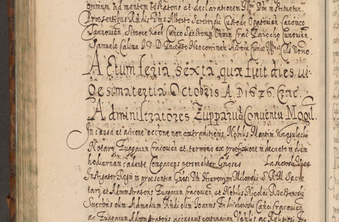 Zdjęcie nr 1421 dla obiektu archiwalnego: Acta actorum, causarum spiritualium, civilium, criminalium, obligationum, quietationum, inscpritionum, cessionum, decimarum, testamentorum R. D. Martini Szyszkowski, episcopi Cracoviensis, ducis Severiensis in annis 1624 - 1626. Tomus tertius.