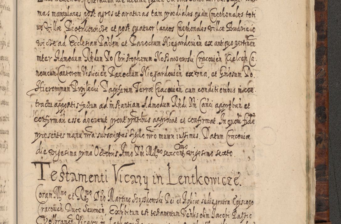 Zdjęcie nr 1420 dla obiektu archiwalnego: Acta actorum, causarum spiritualium, civilium, criminalium, obligationum, quietationum, inscpritionum, cessionum, decimarum, testamentorum R. D. Martini Szyszkowski, episcopi Cracoviensis, ducis Severiensis in annis 1624 - 1626. Tomus tertius.