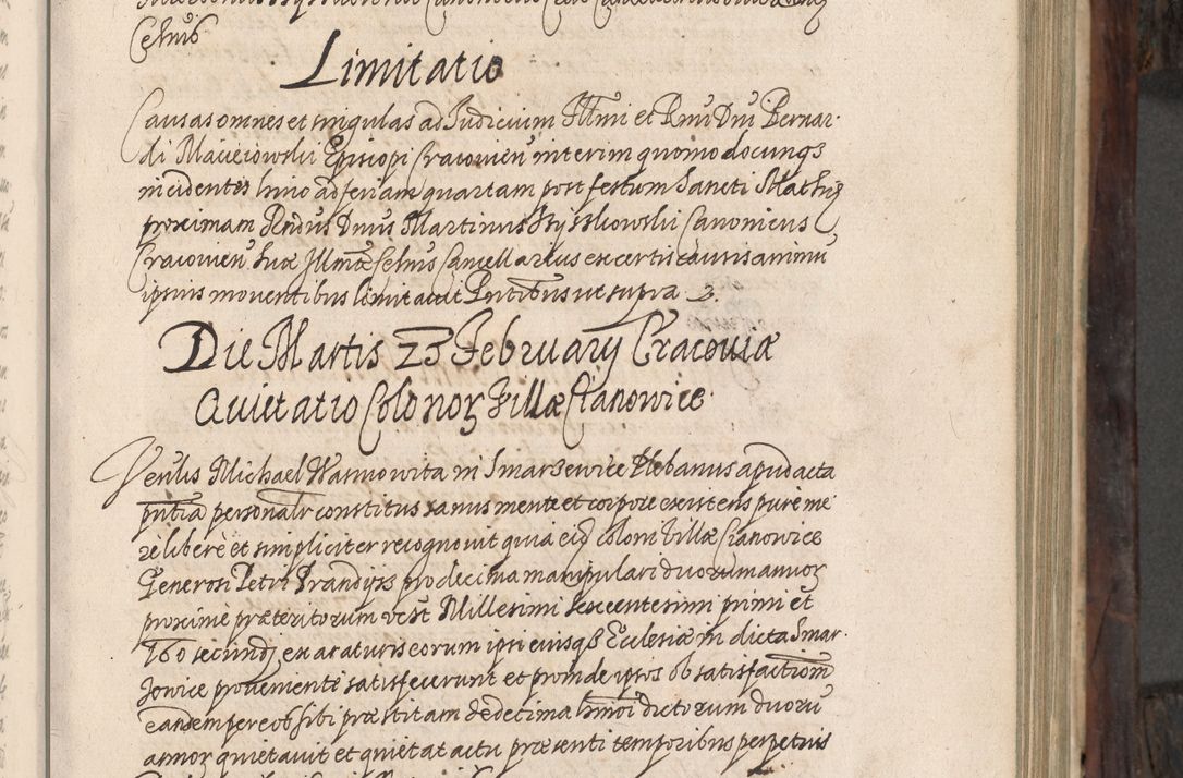 Zdjęcie nr 34 dla obiektu archiwalnego: Acta actorum, obligationum, inscriptionum, institutionum, erectionum, decretorum et generis eiusdem aliorum factorum et gestorum coram R. D. Bernardo Maciejowski, episcopo Cracoviensi per annnos 1603 - 1606 mensem Septembrem inclusive acticatorum.
