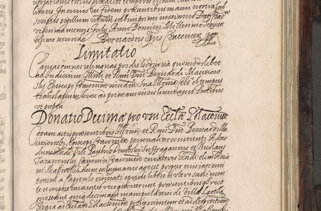 Zdjęcie nr 336 dla obiektu archiwalnego: Acta actorum, obligationum, inscriptionum, institutionum, erectionum, decretorum et generis eiusdem aliorum factorum et gestorum coram R. D. Bernardo Maciejowski, episcopo Cracoviensi per annnos 1603 - 1606 mensem Septembrem inclusive acticatorum.