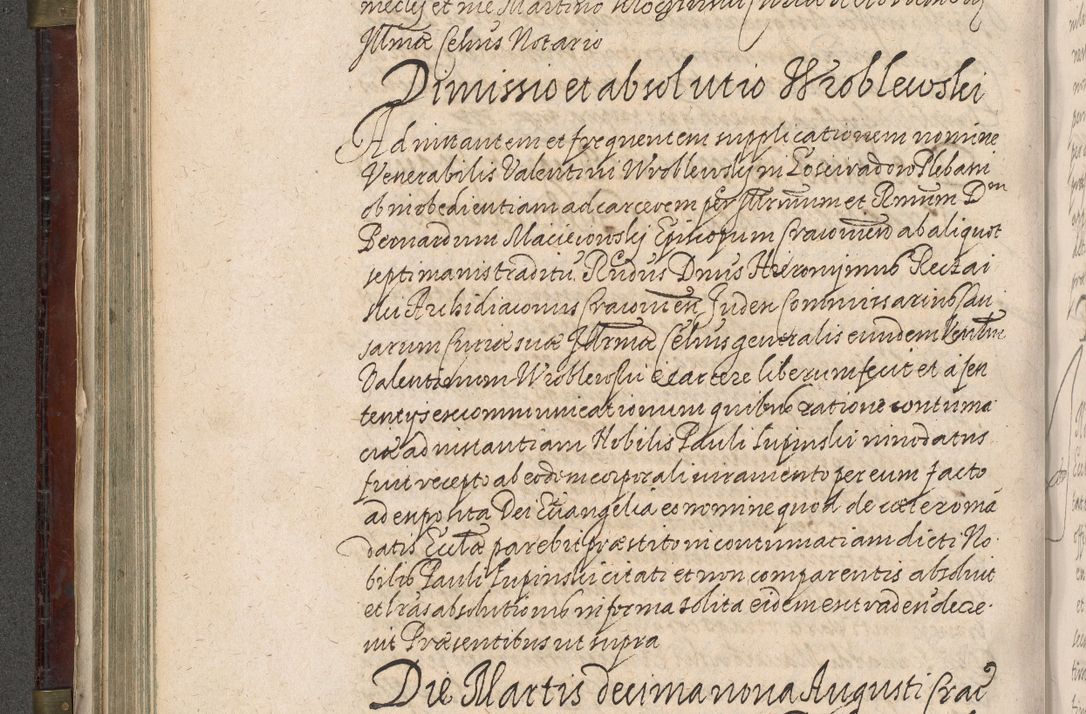 Zdjęcie nr 285 dla obiektu archiwalnego: Acta actorum, obligationum, inscriptionum, institutionum, erectionum, decretorum et generis eiusdem aliorum factorum et gestorum coram R. D. Bernardo Maciejowski, episcopo Cracoviensi per annnos 1603 - 1606 mensem Septembrem inclusive acticatorum.
