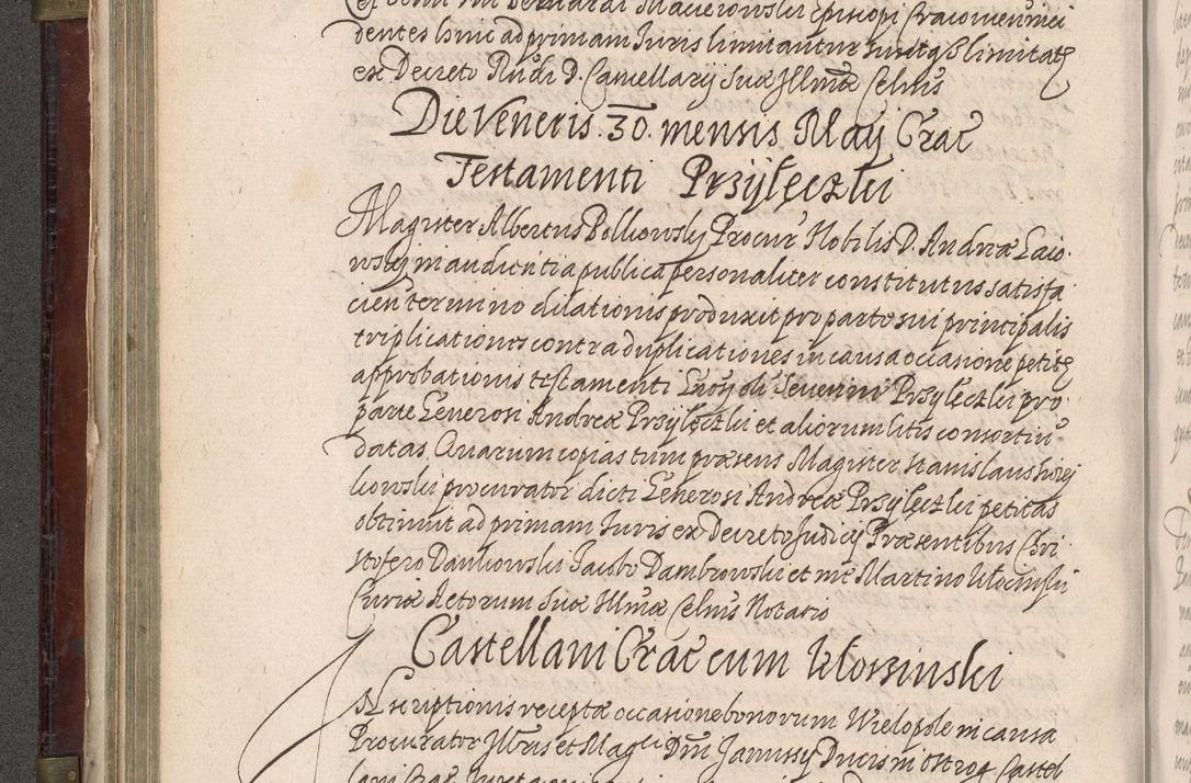 Zdjęcie nr 215 dla obiektu archiwalnego: Acta actorum, obligationum, inscriptionum, institutionum, erectionum, decretorum et generis eiusdem aliorum factorum et gestorum coram R. D. Bernardo Maciejowski, episcopo Cracoviensi per annnos 1603 - 1606 mensem Septembrem inclusive acticatorum.