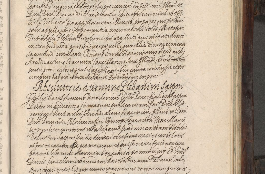 Zdjęcie nr 404 dla obiektu archiwalnego: Acta actorum, obligationum, inscriptionum, institutionum, erectionum, decretorum et generis eiusdem aliorum factorum et gestorum coram R. D. Bernardo Maciejowski, episcopo Cracoviensi per annnos 1603 - 1606 mensem Septembrem inclusive acticatorum.