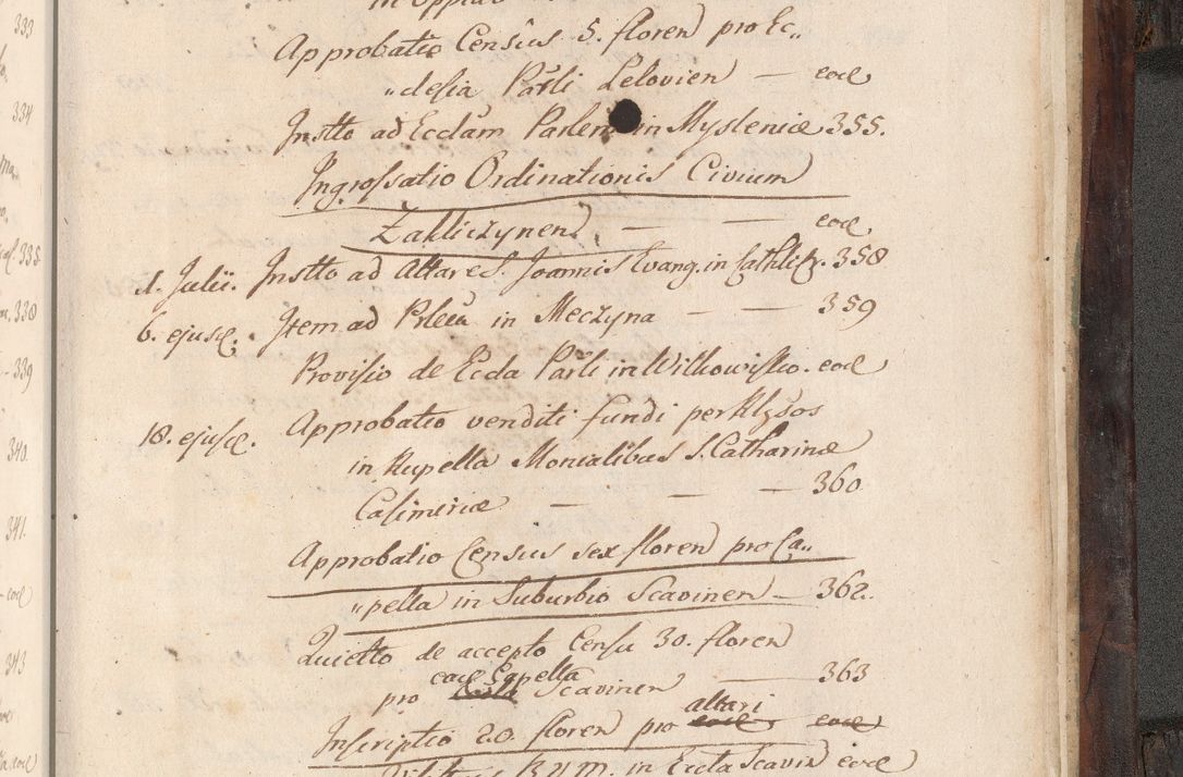 Zdjęcie nr 1034 dla obiektu archiwalnego: Acta actorum, obligationum, inscriptionum, institutionum, erectionum, decretorum et generis eiusdem aliorum factorum et gestorum coram R. D. Bernardo Maciejowski, episcopo Cracoviensi per annnos 1603 - 1606 mensem Septembrem inclusive acticatorum.