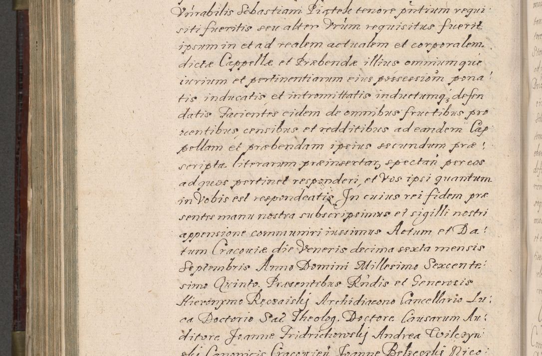 Zdjęcie nr 853 dla obiektu archiwalnego: Acta actorum, obligationum, inscriptionum, institutionum, erectionum, decretorum et generis eiusdem aliorum factorum et gestorum coram R. D. Bernardo Maciejowski, episcopo Cracoviensi per annnos 1603 - 1606 mensem Septembrem inclusive acticatorum.