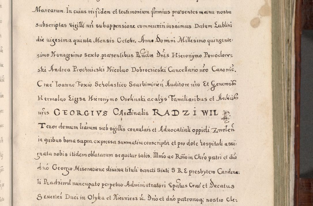 Zdjęcie nr 178 dla obiektu archiwalnego: Acta actorum, obligationum, erectionum, decretorum, rovisionum, instutionum, confirmationum caeterarumque causarum et negotiorum ad forum spirituale pertinentium coram R. D. Georgio S. R. E. Cardinali presbytero Radziwiłł nuncupato, perpetuo administratore episcopatus Cracoviensis et Ducatus Severiensis, duce in Olika et Nieśież, Sacrique Romani Imperii principe ab anno 1597 ad annum 1600 diem 12 Februarii inclusive, etiam sub ansentia eius Cracoviae acticatorum.
