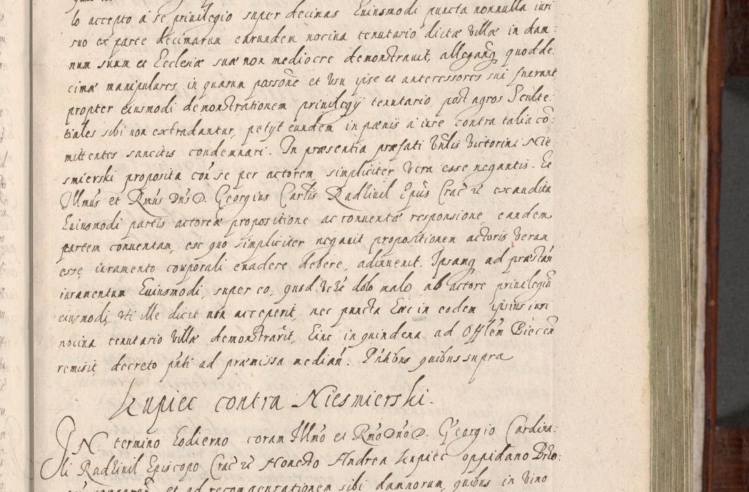 Zdjęcie nr 152 dla obiektu archiwalnego: Acta actorum, obligationum, erectionum, decretorum, rovisionum, instutionum, confirmationum caeterarumque causarum et negotiorum ad forum spirituale pertinentium coram R. D. Georgio S. R. E. Cardinali presbytero Radziwiłł nuncupato, perpetuo administratore episcopatus Cracoviensis et Ducatus Severiensis, duce in Olika et Nieśież, Sacrique Romani Imperii principe ab anno 1597 ad annum 1600 diem 12 Februarii inclusive, etiam sub ansentia eius Cracoviae acticatorum.