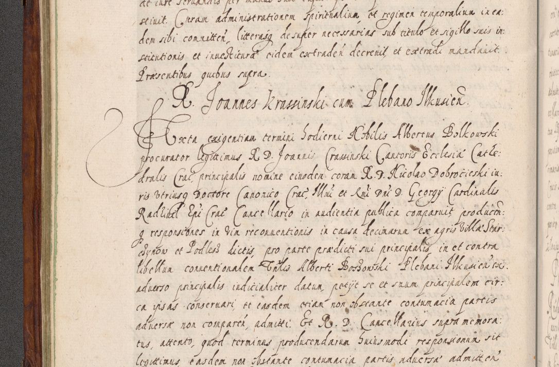 Zdjęcie nr 115 dla obiektu archiwalnego: Acta actorum, obligationum, erectionum, decretorum, rovisionum, instutionum, confirmationum caeterarumque causarum et negotiorum ad forum spirituale pertinentium coram R. D. Georgio S. R. E. Cardinali presbytero Radziwiłł nuncupato, perpetuo administratore episcopatus Cracoviensis et Ducatus Severiensis, duce in Olika et Nieśież, Sacrique Romani Imperii principe ab anno 1597 ad annum 1600 diem 12 Februarii inclusive, etiam sub ansentia eius Cracoviae acticatorum.