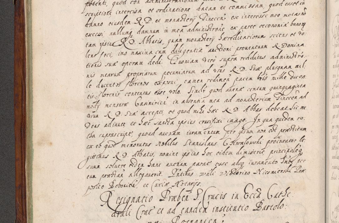 Zdjęcie nr 105 dla obiektu archiwalnego: Acta actorum, obligationum, erectionum, decretorum, rovisionum, instutionum, confirmationum caeterarumque causarum et negotiorum ad forum spirituale pertinentium coram R. D. Georgio S. R. E. Cardinali presbytero Radziwiłł nuncupato, perpetuo administratore episcopatus Cracoviensis et Ducatus Severiensis, duce in Olika et Nieśież, Sacrique Romani Imperii principe ab anno 1597 ad annum 1600 diem 12 Februarii inclusive, etiam sub ansentia eius Cracoviae acticatorum.
