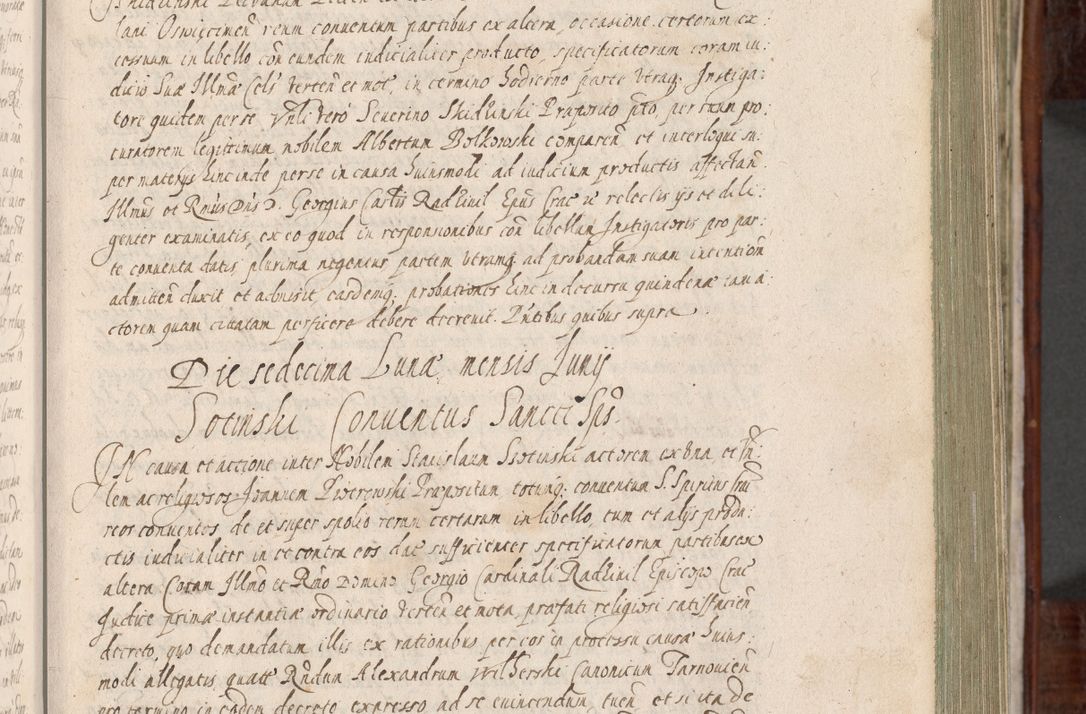 Zdjęcie nr 90 dla obiektu archiwalnego: Acta actorum, obligationum, erectionum, decretorum, rovisionum, instutionum, confirmationum caeterarumque causarum et negotiorum ad forum spirituale pertinentium coram R. D. Georgio S. R. E. Cardinali presbytero Radziwiłł nuncupato, perpetuo administratore episcopatus Cracoviensis et Ducatus Severiensis, duce in Olika et Nieśież, Sacrique Romani Imperii principe ab anno 1597 ad annum 1600 diem 12 Februarii inclusive, etiam sub ansentia eius Cracoviae acticatorum.