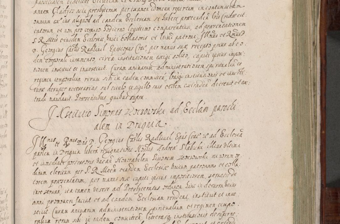 Zdjęcie nr 88 dla obiektu archiwalnego: Acta actorum, obligationum, erectionum, decretorum, rovisionum, instutionum, confirmationum caeterarumque causarum et negotiorum ad forum spirituale pertinentium coram R. D. Georgio S. R. E. Cardinali presbytero Radziwiłł nuncupato, perpetuo administratore episcopatus Cracoviensis et Ducatus Severiensis, duce in Olika et Nieśież, Sacrique Romani Imperii principe ab anno 1597 ad annum 1600 diem 12 Februarii inclusive, etiam sub ansentia eius Cracoviae acticatorum.